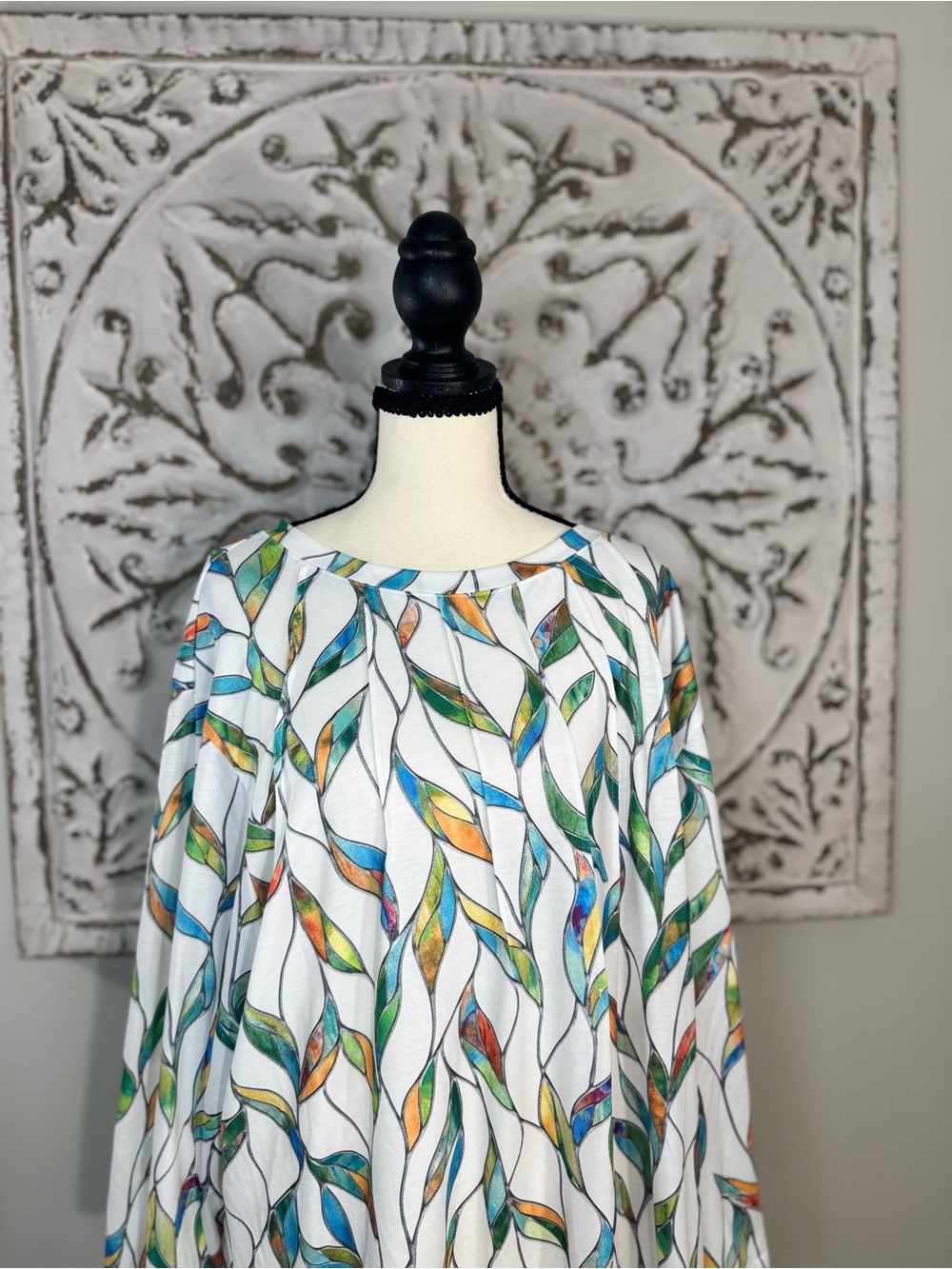 Fantaslook Multicolor Leaf Print Tunic Top – Women’s 3XL – NWT